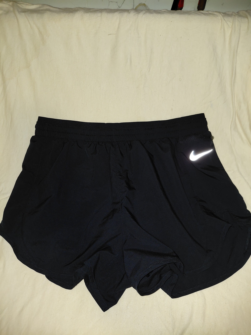 Nike Women's Black Running Shorts with Reflective Swoosh Medium